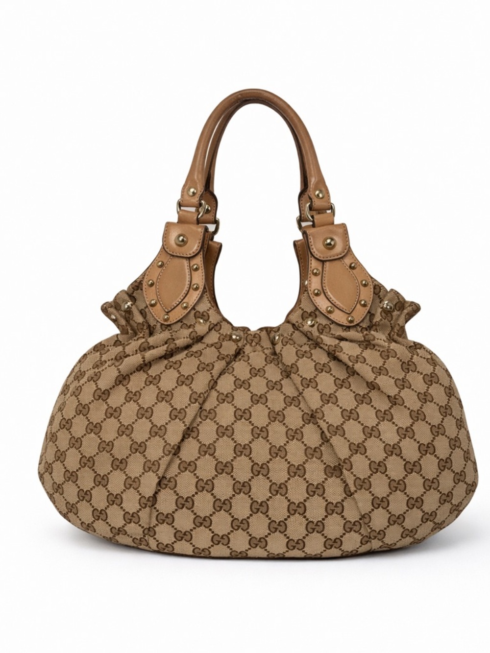 Gucci Sukey Large Tote Bag | Gg Monogram Canvas With Leather Trim & Stud Details